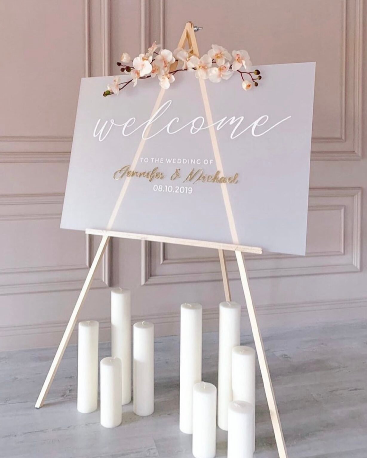 Elegant Welcome Signage and Easel Display