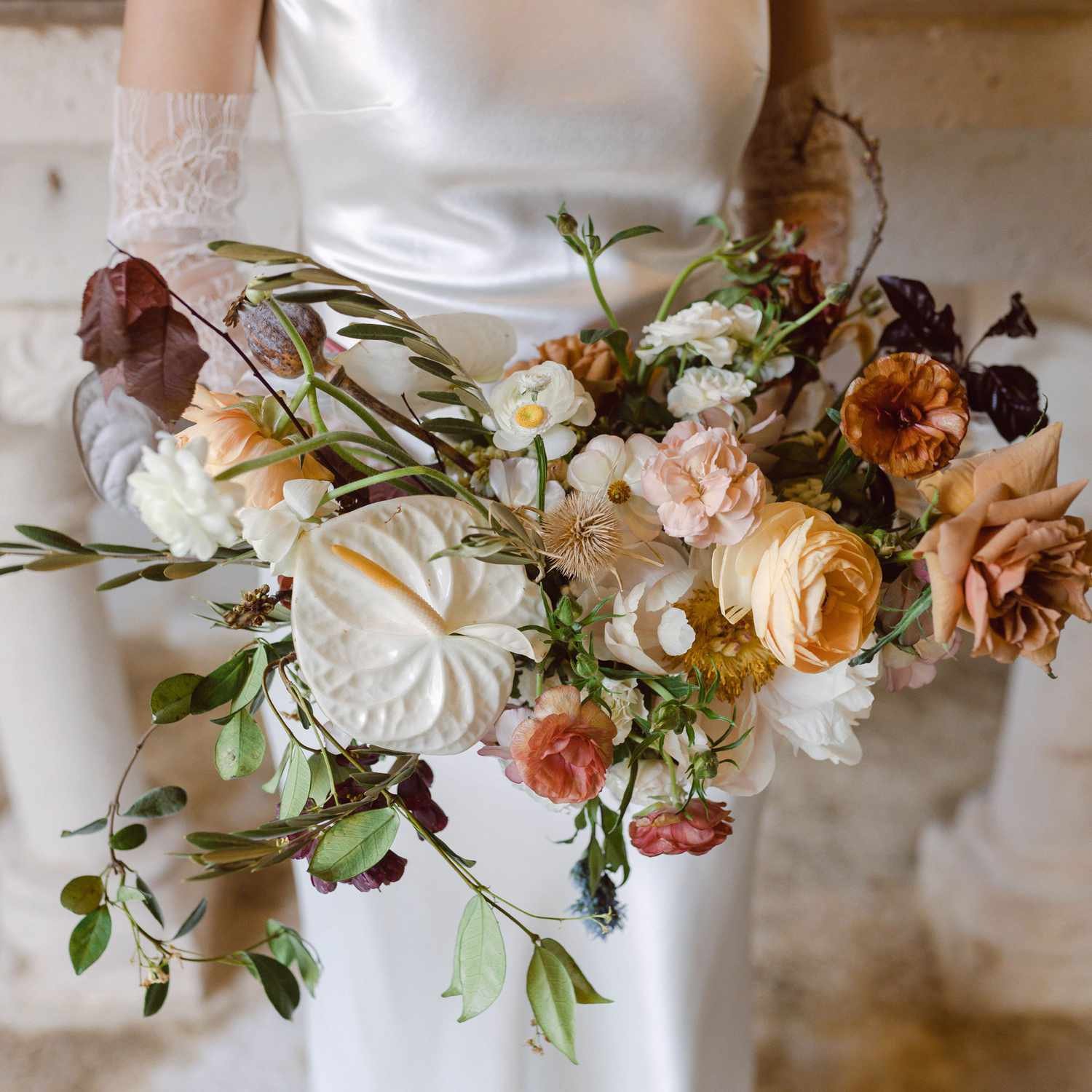 Cascading floral arrangements